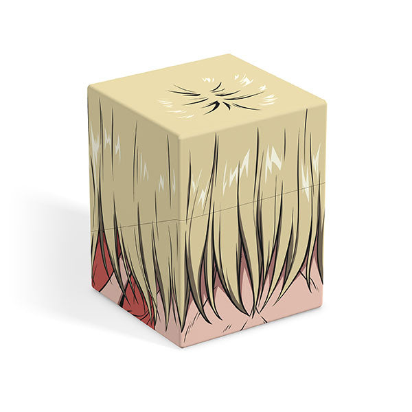 Squaroes 100+ Boulder: Attack on Titan - Female Titan (PREORDER) - Cube-shaped figure with beige and reddish tones, resembling long hair and muscle details from Female Titan.