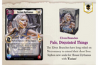 Warlord: Saga of the Storm - Into the Accordlands - Elven Branches Starter Deck - Trading card featuring a pale, ethereal female elf with white hair and pointed ears, titled Toxdan Dythanus, alongside.