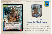 Warlord: Saga of the Storm - Into the Accordlands - Mercenary Guilds Starter Deck - Saga of the Storm Mercenary Guilds starter deck box featuring fantasy artwork with a monstrous warrior, dark blue and gold.