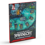 Dungeons & Dragons: Ravenloft - The Horrors Within Map Pack (PREORDER) - Dark fantasy map book with eerie blue-green graveyard scene and tombstones, Dungeons & Dragons Ravenloft branding.