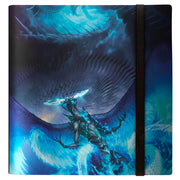 Binder PRO 12-Pocket - Tarkir Dragonstorm - Collector Key Art - Blue and black card binder featuring a dragon artwork with swirling storm clouds and a black elastic closure band.