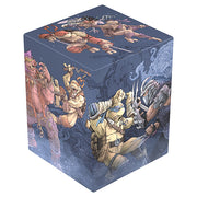 Ultimate Guard RTE Boulder 100+ Deck Case: Teenage Mutant Ninja Turtles - Technodrome Battle - Rectangular blue deck case featuring Teenage Mutant Ninja Turtles and battle scene artwork on all sides, made for card.