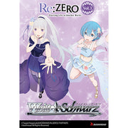 Weiss Schwarz: Re:ZERO Starting Life in Another World Vol.3 Booster Display (PREORDER) - ZERO Vol.3 booster display featuring anime characters Emilia in purple dress and Rem in blue and white outfit on pastel.