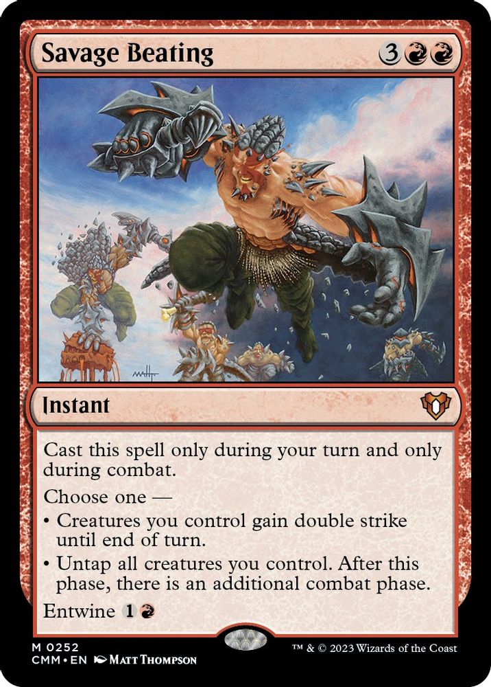 Savage Beating · 252 · Commander Masters · Non-foil