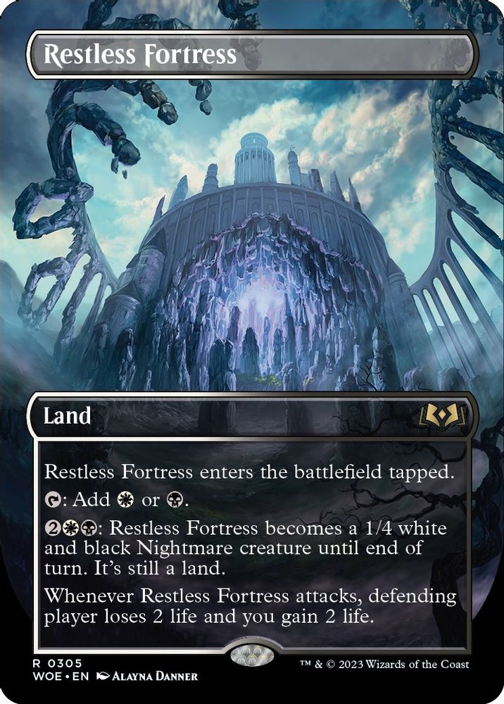 Restless Fortress (Borderless) · 305 · Wilds of Eldraine · Non-foil