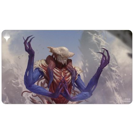 Ultra Pro Playmat -Magic the Gathering: Commander Masters: Zhulodok, Void Gorger - Gaming playmat featuring dark red and purple monstrous creature with elongated arms and clawed hands against a cloudy sky.