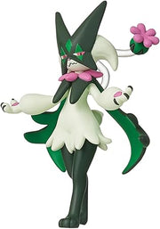 Takaratomy Pokemon Figure Collection - Muscagna - Dark green and white Muscagna Pokemon figure with pink flower detail on tail and collar.