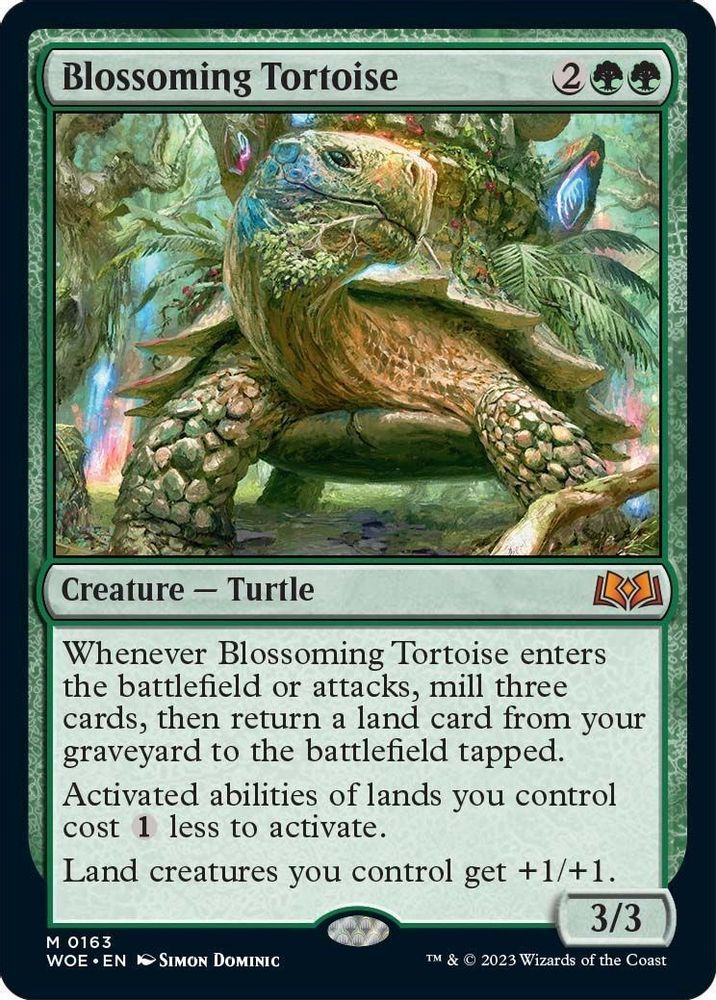Blossoming Tortoise · 163 · Wilds of Eldraine · Non-foil