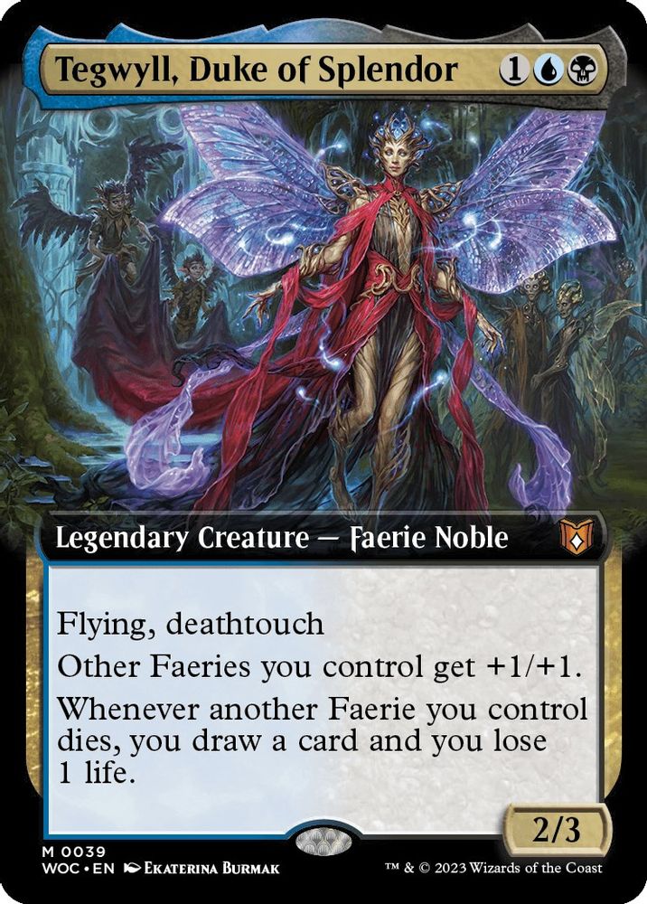 Tegwyll, Duke of Splendor (Extended Art) · 39 · Commander: Wilds of Eldraine · Non-foil