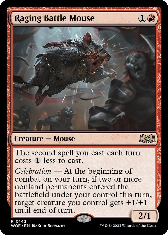 Raging Battle Mouse · 143 · Wilds of Eldraine · Foil