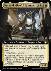 Korvold, Gleeful Glutton (Extended Art) · 38 · Commander: Wilds of Eldraine · Non-foil