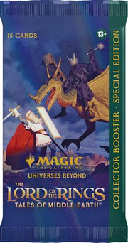 Magic: The Gathering - Lord of the Rings: Tales of Middle-earth Special Edition Collector Booster Pack - The Gathering Lord of the Rings Tales of Middle-earth featuring Gandalf and a Nazgûl illustration.