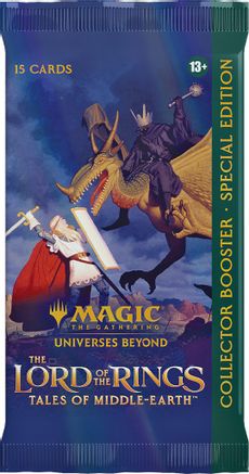 Magic: The Gathering - Lord of the Rings: Tales of Middle-earth Special Edition Collector Booster Pack - The Gathering Lord of the Rings Tales of Middle-earth featuring Gandalf and a Nazgûl illustration.
