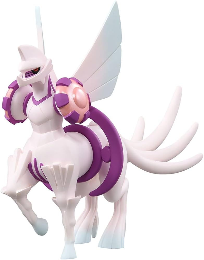 Takaratomy Pokemon Figure Collection - Palkia (Origin Form) - White and purple plastic Palkia figure with wing-like fins and segmented tail details.