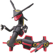 Takaratomy Pokemon Figure Collection - Shiny Rayquaza - Black and red Shiny Rayquaza Pokémon figure with long body, yellow swirl accents, and open mouth showing red tongue.