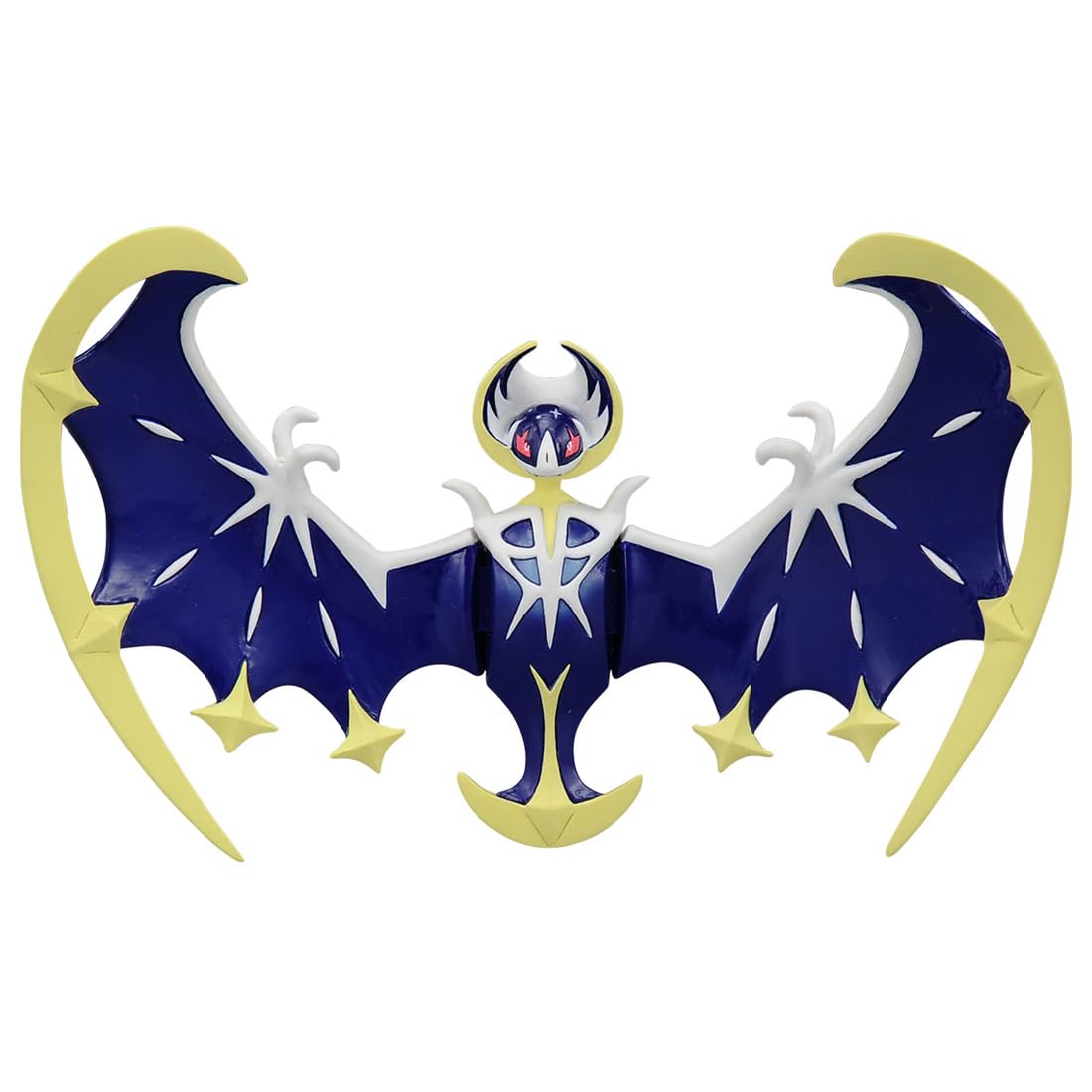 Takaratomy Pokemon Figure Collection - Lunala - Dark blue and white Lunala figure with wide crescent-shaped wings and gold accents.