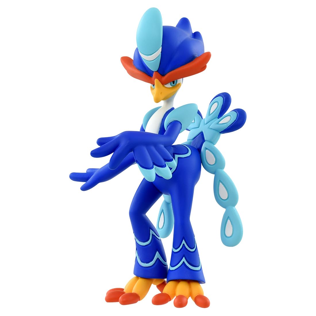 Pokemon MS-58 Quaquaval - Blue and orange anthropomorphic bird figurine with stylized feathers and dynamic pose.