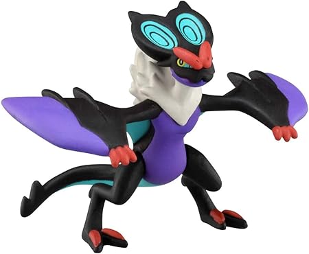 Takaratomy Pokemon Figure Collection - Noivern - Black and purple Noivern figure with turquoise wing patterns and red claws in dynamic pose.