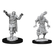 D&D Nolzur's Marvelous Minis: Scarecrow & Stone Cursed - Two detailed gray resin fantasy miniatures, one a robed scarecrow with stitched face and outstretched arms, the other a.