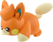 Takaratomy Pokemon Figure Collection - Pawmi - Orange and cream Pawmi Pokemon figure with large ears and expressive eyes, posed crouching.