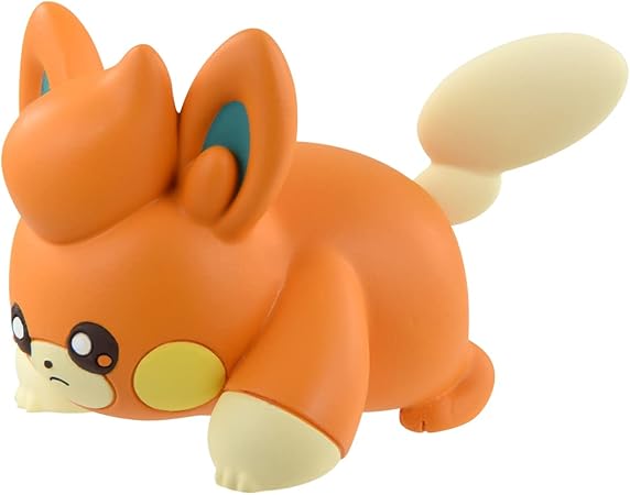Takaratomy Pokemon Figure Collection - Pawmi - Orange and cream Pawmi Pokemon figure with large ears and expressive eyes, posed crouching.