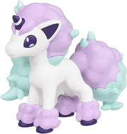 Takaratomy Pokemon Figure Collection - Galarian Ponyta - White and pastel purple Galarian Ponyta figure with teal mane and tail spikes, smooth plastic finish.