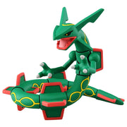 Takaratomy Pokemon Figure Collection - Rayquaza - Green and red articulated Rayquaza Pokemon figure with yellow circular markings and sharp teeth details.