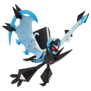 Takaratomy Pokemon Figure Collection - Necrozma Dawn Wings - Blue and black Necrozma Dawn Wings Pokemon figure with sharp angular wings and glowing red eyes.