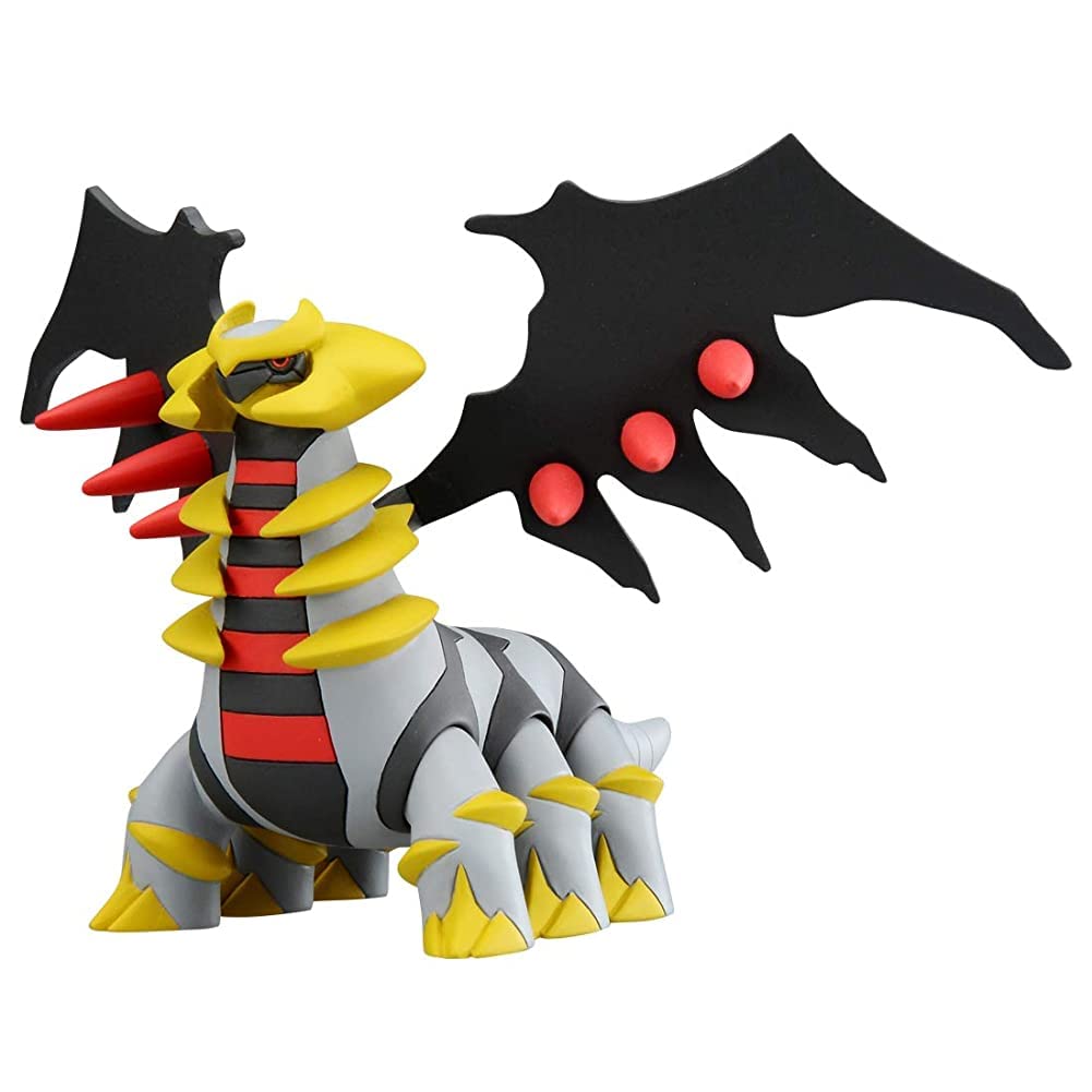 Takaratomy Pokemon Figure Collection - Giratina - Giratina figure with black wings, gray segmented body, yellow spikes, and red accents.