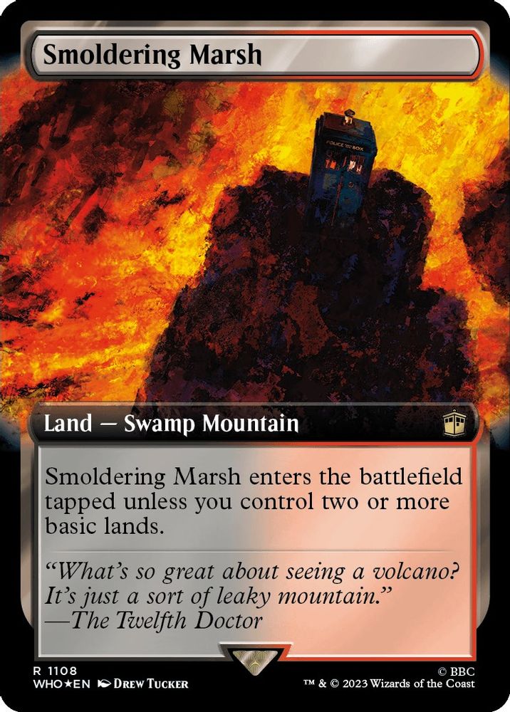 Smoldering Marsh (Extended Art) · 1108 · Universes Beyond: Doctor Who · Surge Foil