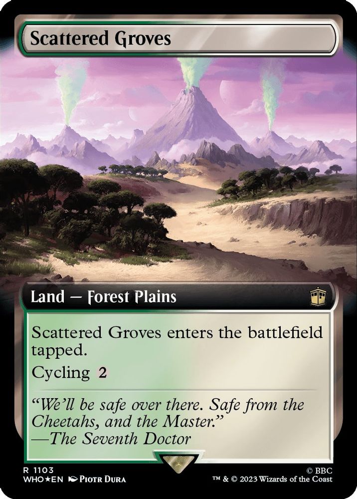Scattered Groves (Extended Art) · 1103 · Universes Beyond: Doctor Who · Surge Foil
