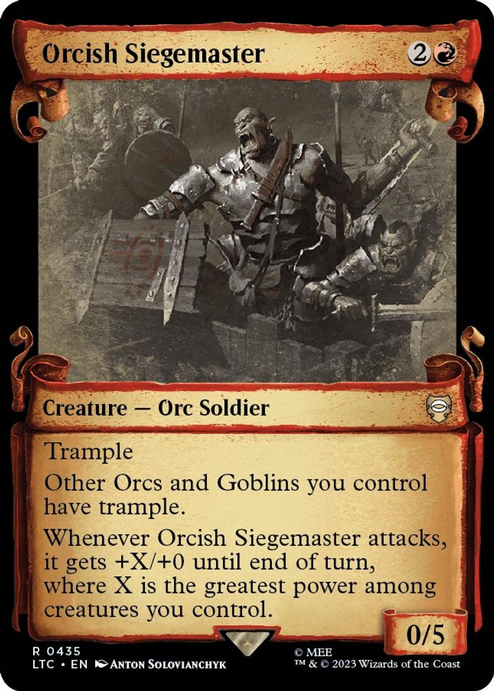Orcish Siegemaster (Showcase Scrolls) · 435 · Commander: The Lord of the Rings: Tales of Middle-earth · Non-foil