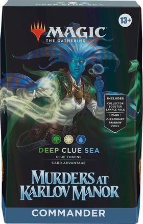 Magic: The Gathering: Murders at Karlov Manor Commander Deck - Deep Clue Sea - The Gathering Murders at Karlov Manor Commander Deck featuring a blue and green mystical sea-themed design with a ghostly.