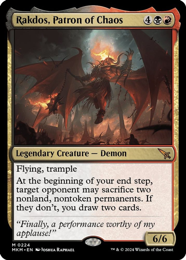 Rakdos, Patron of Chaos · 224 · Murders at Karlov Manor · Non-foil