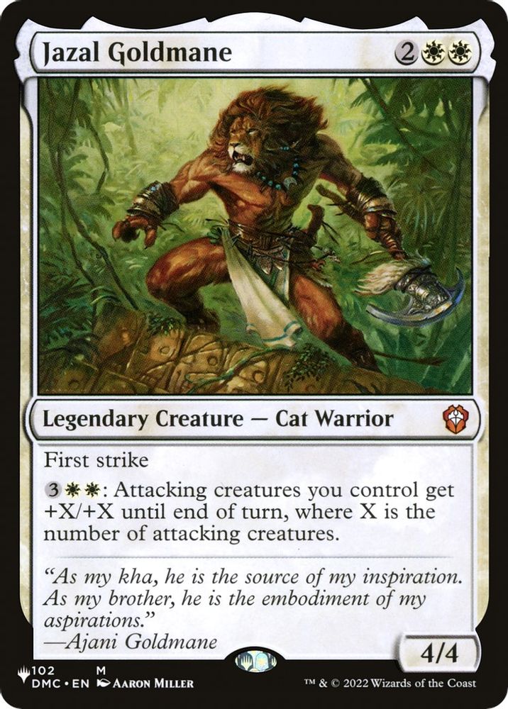 Jazal Goldmane · 102/048 · The List Reprints · Non-foil