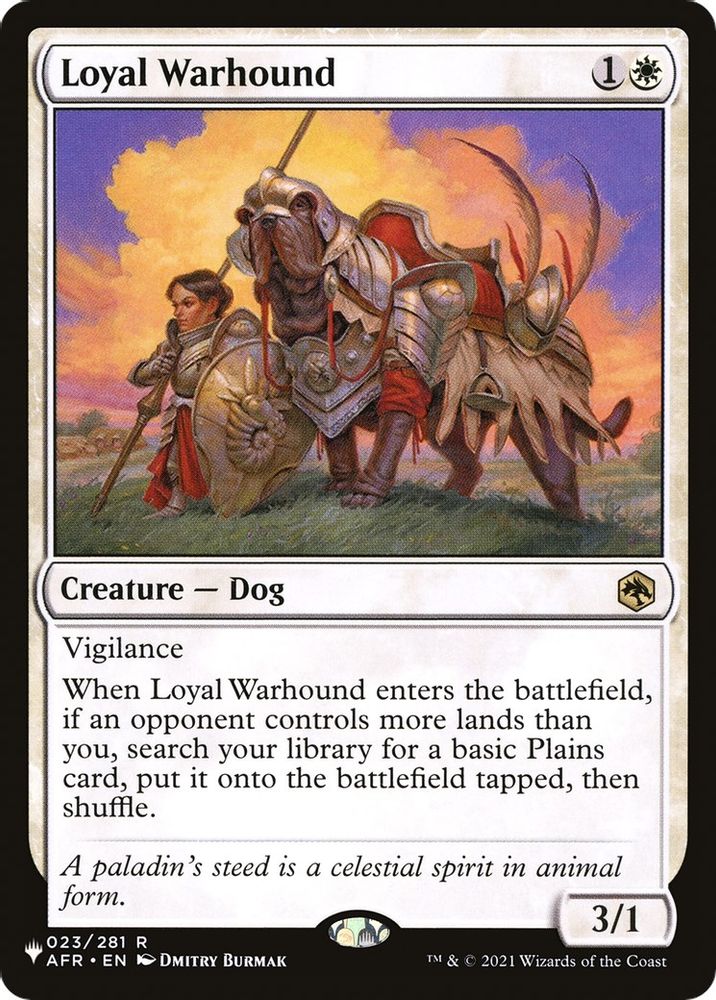 Loyal Warhound · 023/281 · The List Reprints · Non-foil