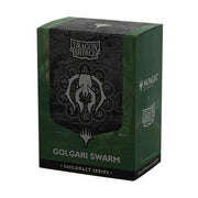 Dragon Shield Dual Sleeves 100ct Box - MTG Guildpact Series - Golgari Swarm (PREORDER) - Dark green and black box with intricate Golgari Swarm emblem, Dragon Shield branding, and 100-count card sleeves packaging.