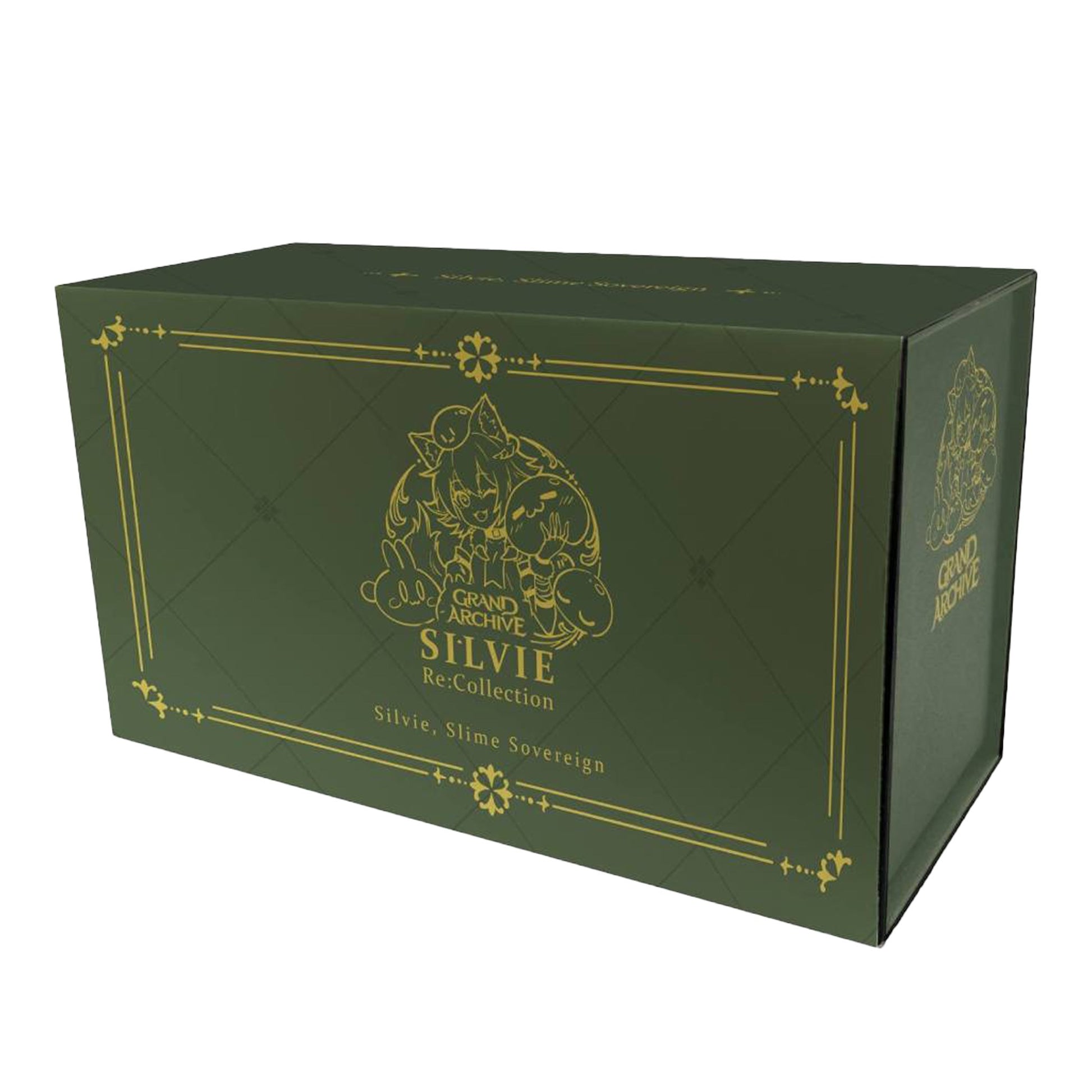 Grand Archive TCG - Silvie Re:Collection - Slime Sovereign - Dark green rectangular box with gold ornate border and Silvie character illustration in the center.