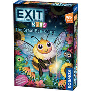 EXIT: Kids- The Great Bee-scape (PREORDER) - Colorful board game box featuring a cheerful bee holding a lantern surrounded by flowers and insects, labeled for kids ages.