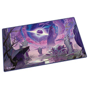 Ultimate Guard Playmat: Magic the Gathering: Edge of Eternities - Godless Shrine - Purple and pink fantasy playmat featuring mystical ruins and a dark eclipsed sun, rectangular with a smooth surface.