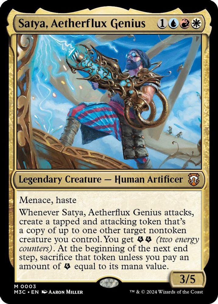 Satya, Aetherflux Genius · 3 · Commander: Modern Horizons 3 · Non-foil