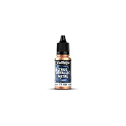 Vallejo True Metallic Metal Light: Ancient Copper (18ml) - Small plastic bottle of Vallejo True Metallic Paint in Ancient Copper with dropper cap and blue label.