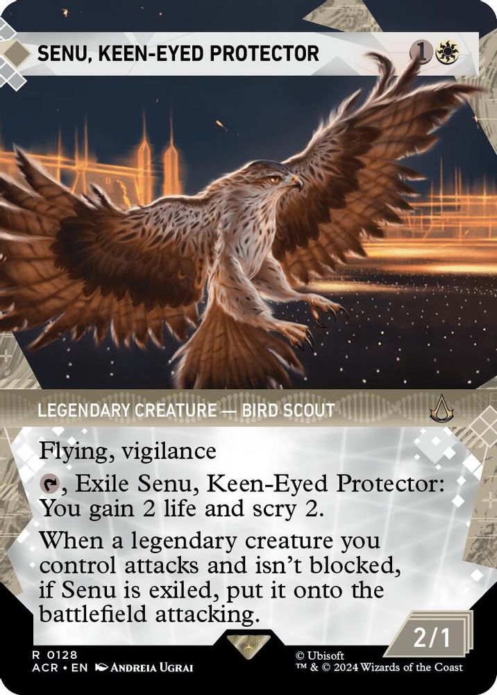Senu, Keen-Eyed Protector (Showcase) · 128 · Universes Beyond: Assassin's Creed · Foil