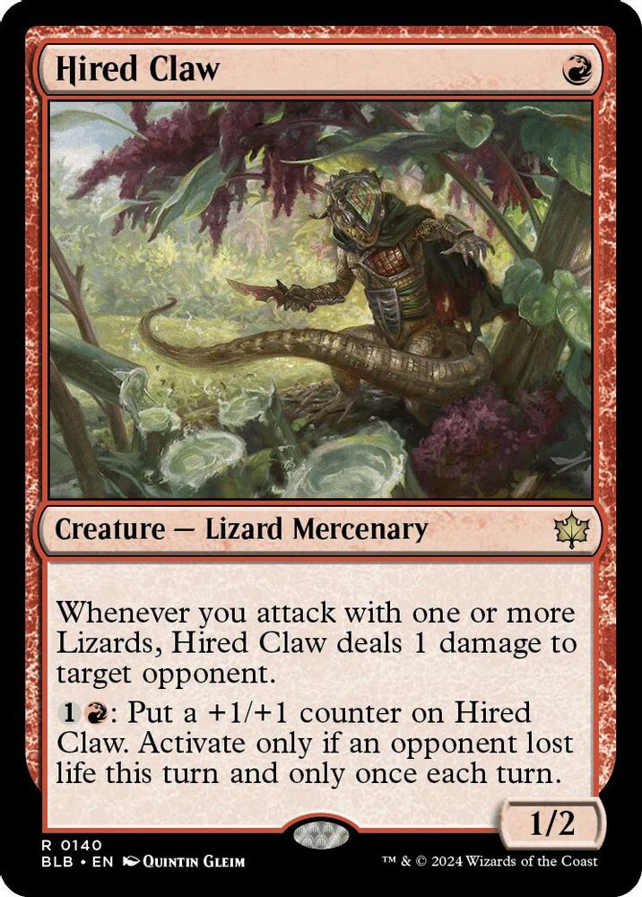 Hired Claw · 140 · Bloomburrow · Foil