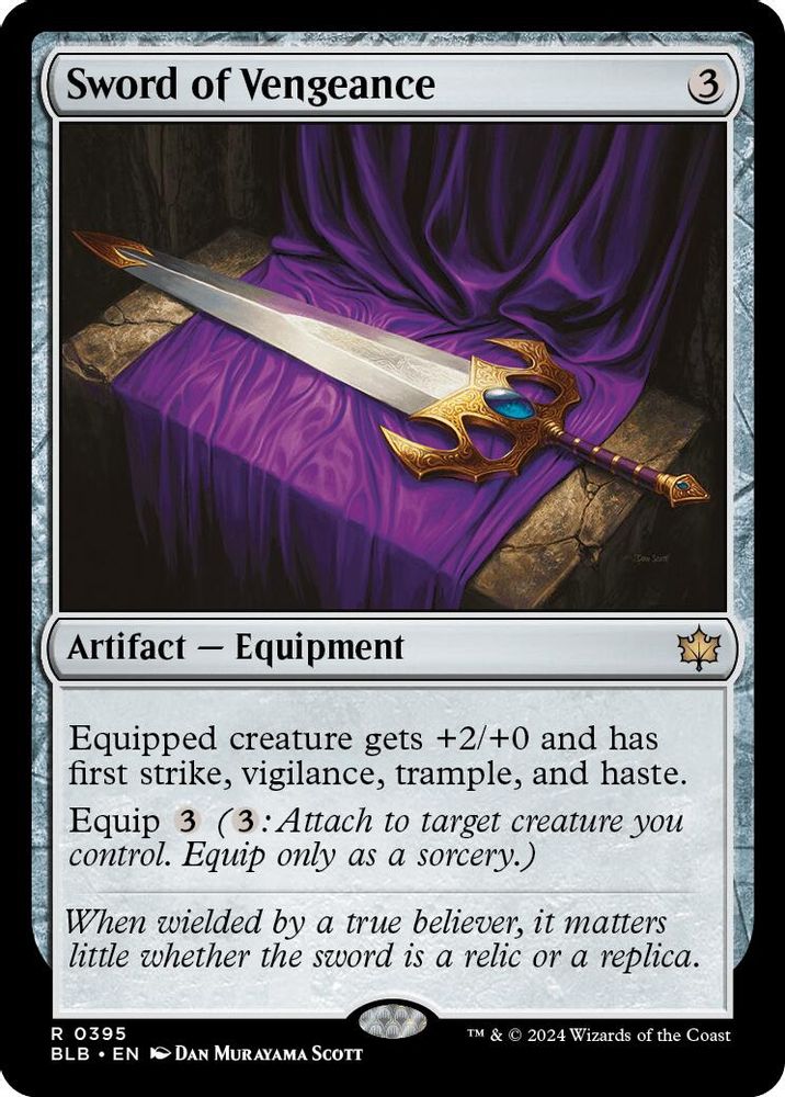 Sword of Vengeance · 395 · Bloomburrow · Non-foil
