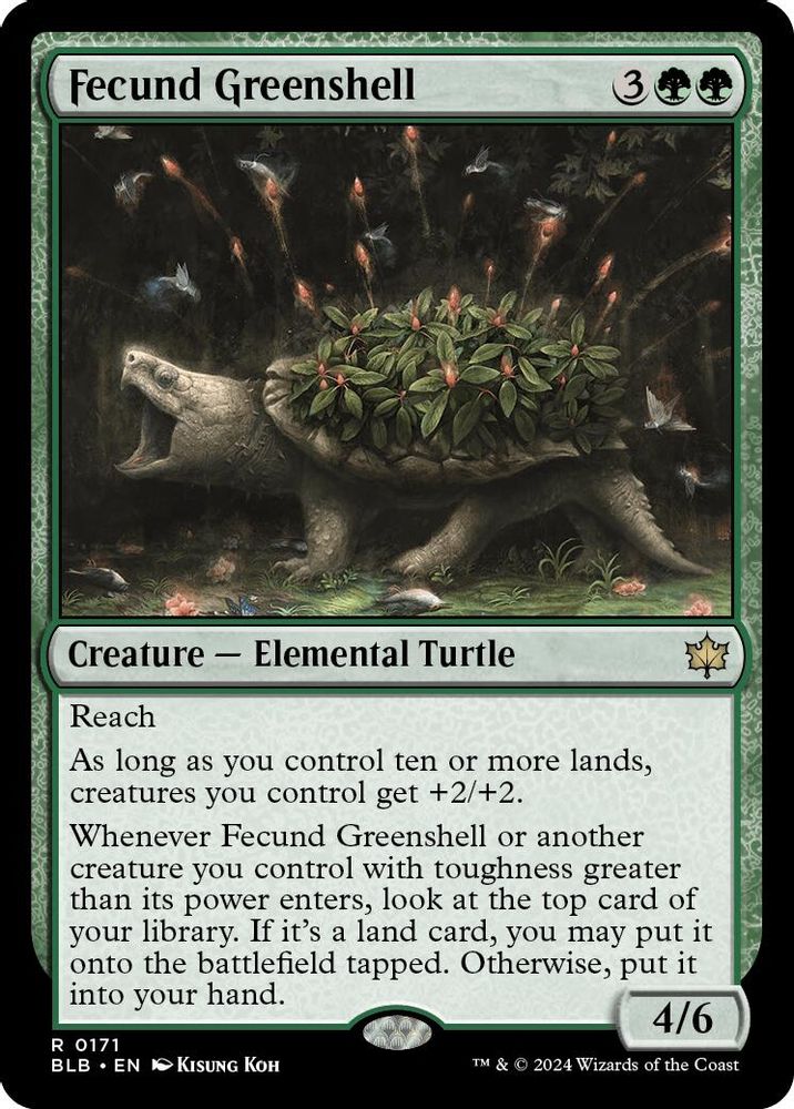 Fecund Greenshell · 171 · Bloomburrow · Non-foil
