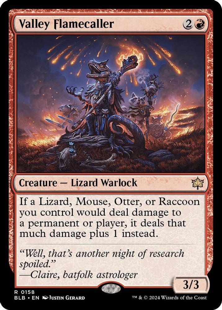 Valley Flamecaller · 158 · Bloomburrow · Non-foil