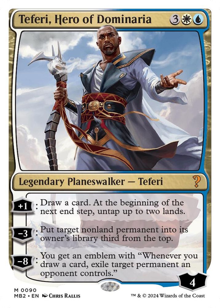 Teferi, Hero of Dominaria (White Border) · 90 · Mystery Booster 2 · Non-foil