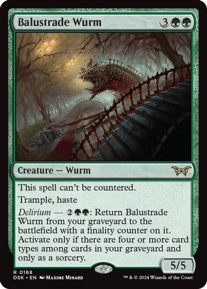 Balustrade Wurm · 168 · Duskmourn: House of Horror · Non-foil