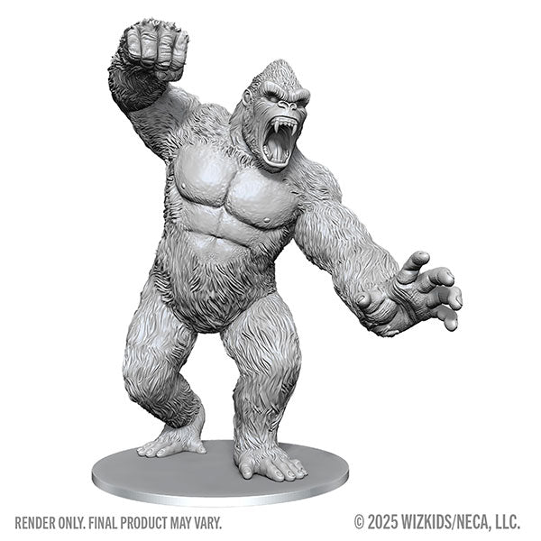 WizKids Deep Cuts: Kong (PREORDER) - Gray sculpted Kong figure in aggressive pose with raised fist and open mouth roar.